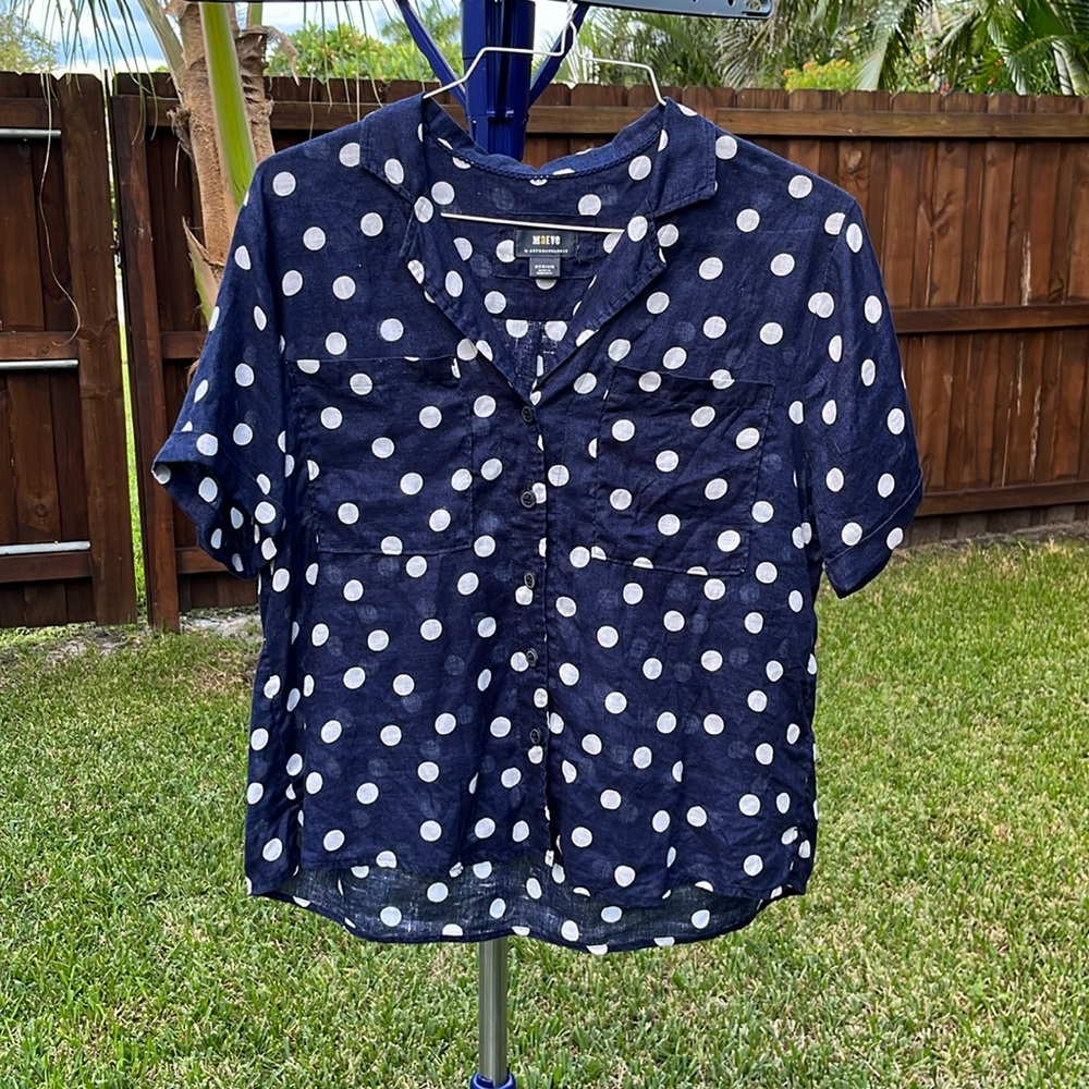 Anthropologie Maeve Linen Button Down Shirt